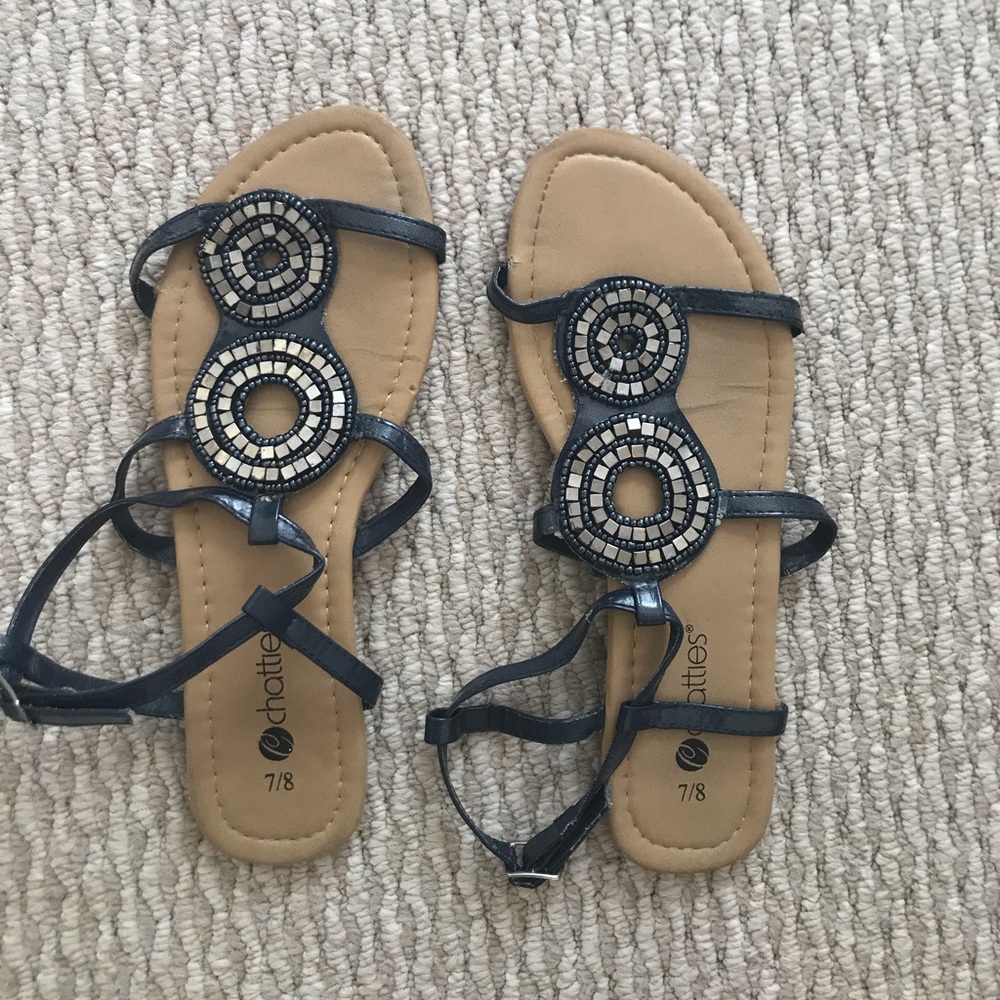 NAVY BLUE SANDALS-size 7/8